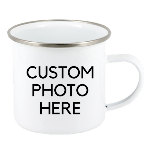 Campfire mug with custom photo here text
